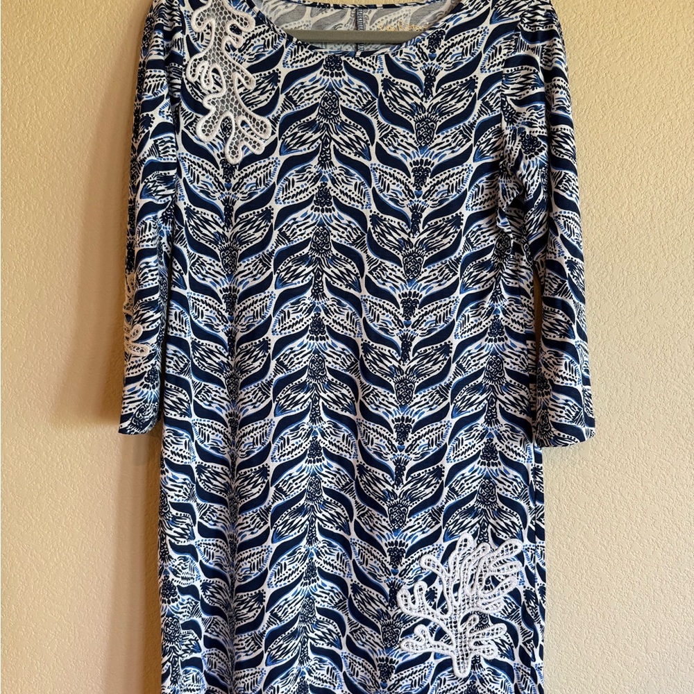 Lilly Pulitzer Navy and White Patterned Dress
